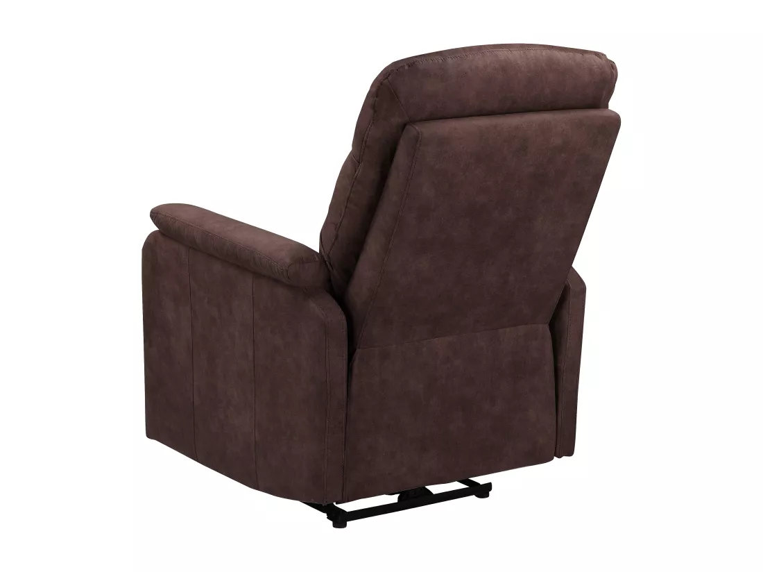 Coullon | Fauteuil de relaxation avec fonction électrique en microfibre marron foncé