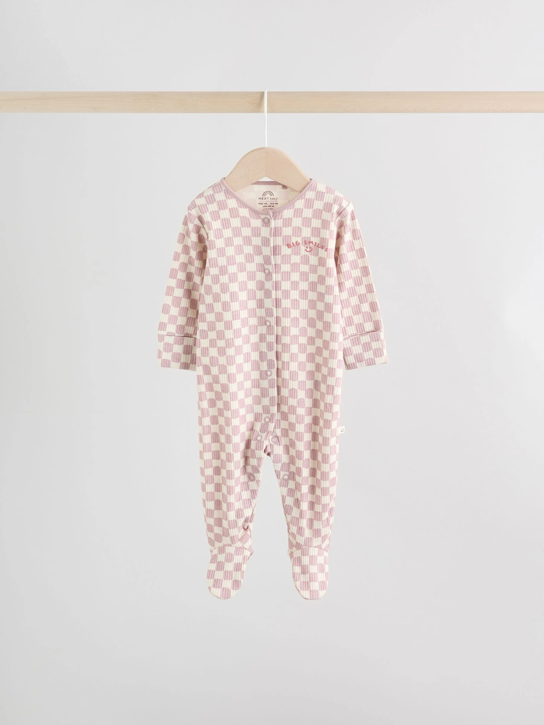 Multi Coloured Checkerboard - Verpakking van 3 babypyjama's (0 mnd-2 jr)
