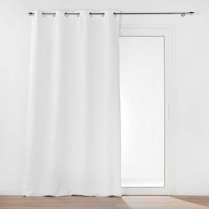 RIDEAU OEILLETS 135X260CM ISOLANT MICROFIBRE BLANC