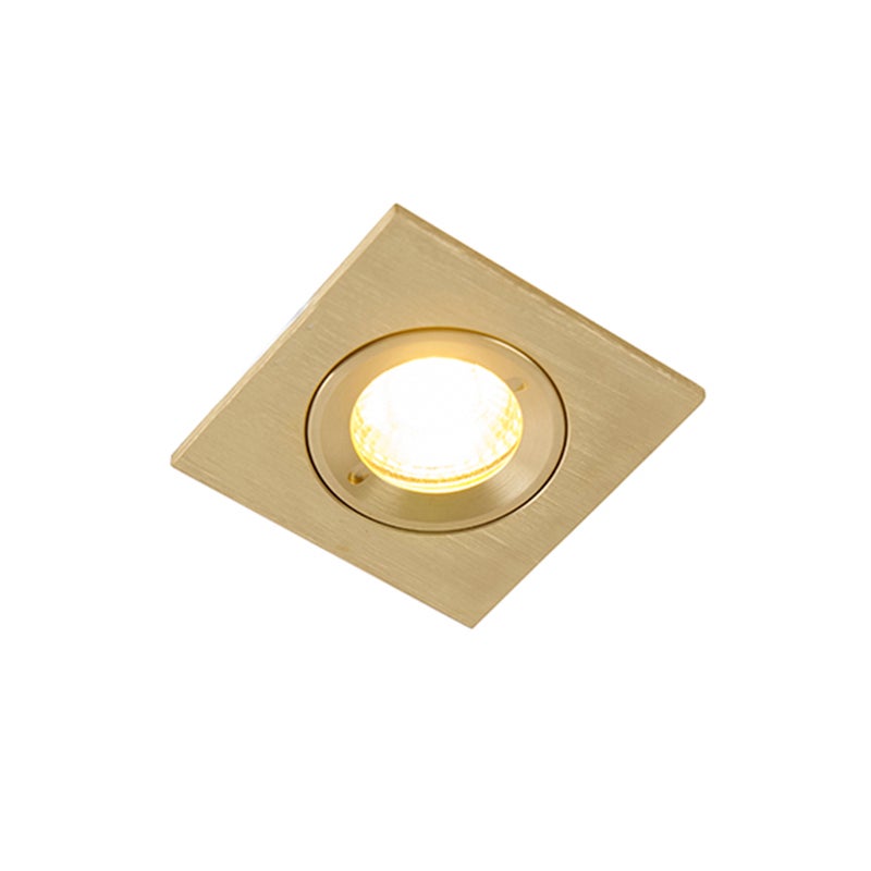 Moderne inbouwspot goud IP44 - Xena Square