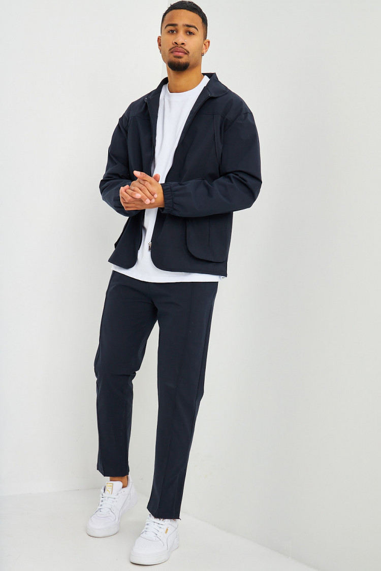 Pantalon de jogging habillé bleu marine coupe droite