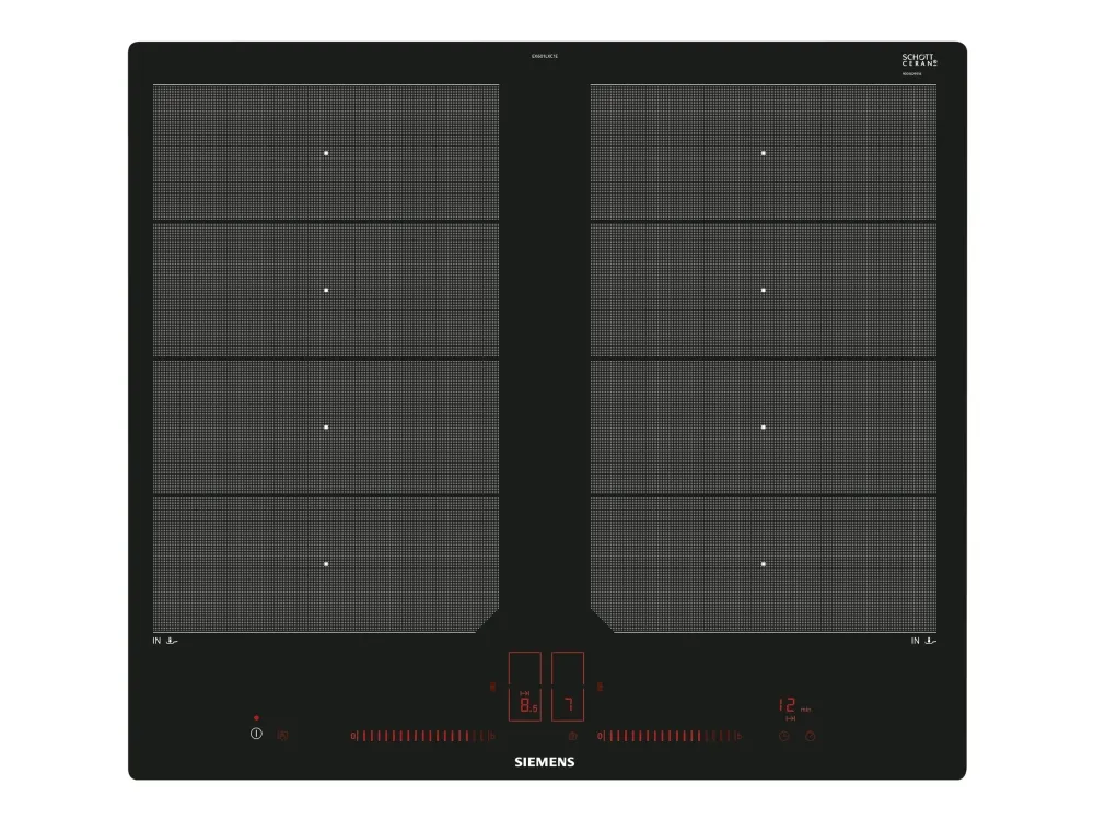 Siemens iQ700 EX601LXC1E - Induktions kogeplade - 4 plader - Niche - bredde: 56 cm - dybde: 50 cm - sort