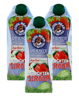 Cool Bear Vruchtensiroop Aardbei en Appel 3x750ML