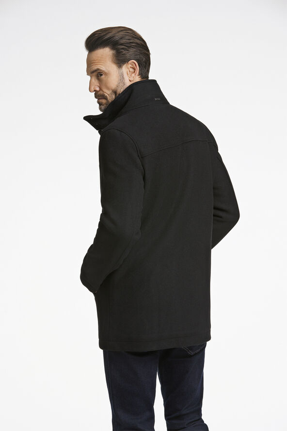 Bison Relaxed-fit wool car coat Sort
