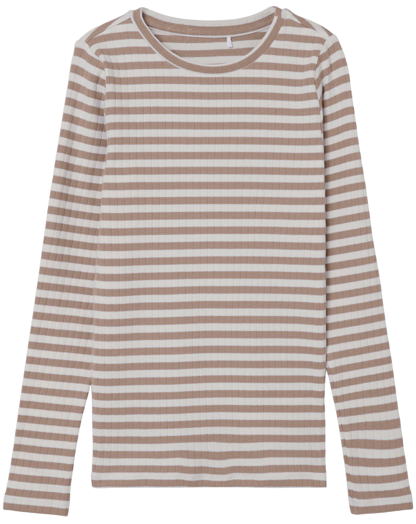 Langarmshirt NKFSURAJA STRIPES in braun/weiß