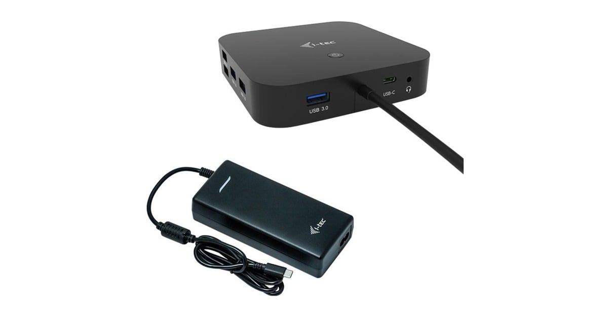 i-tecUSB-C Dual Display Docking Station + Power Delivery 100 W  (Zwart, Incl. Universal Charger 112 W)