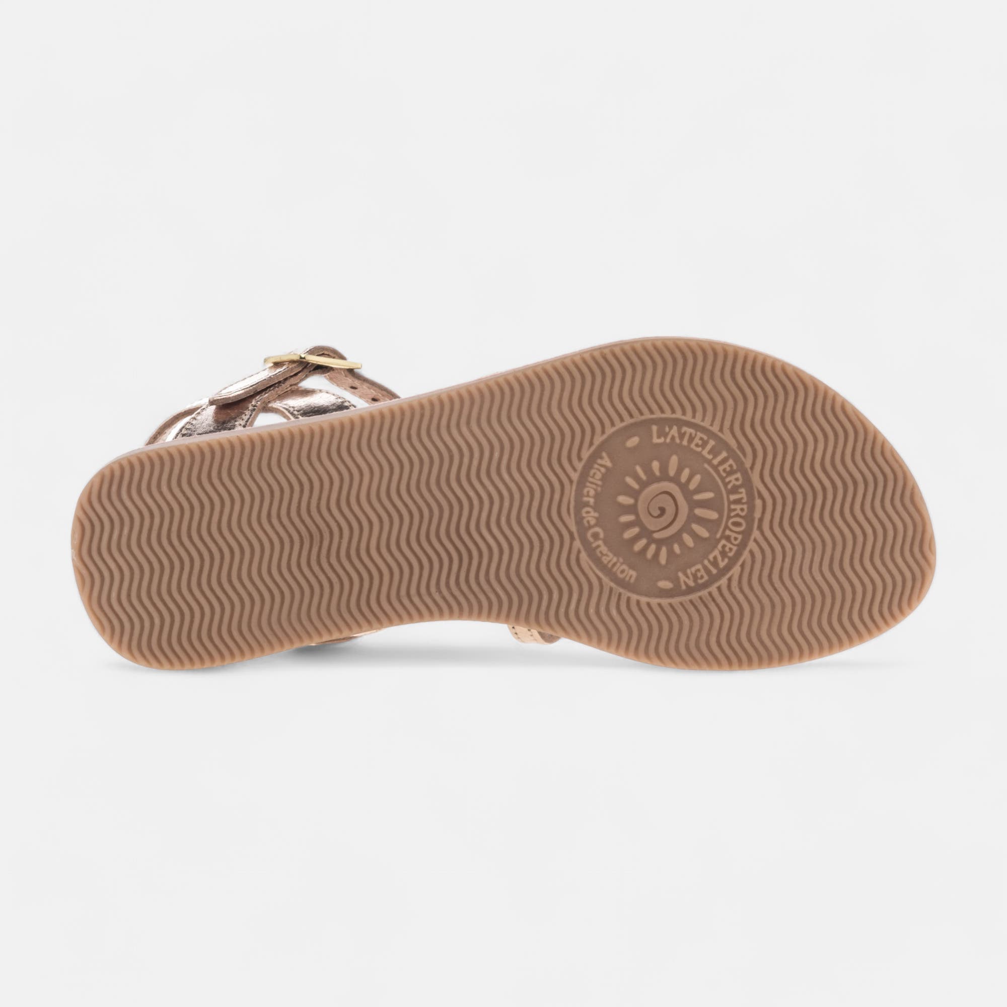 Nu-pieds Fille en cuir or