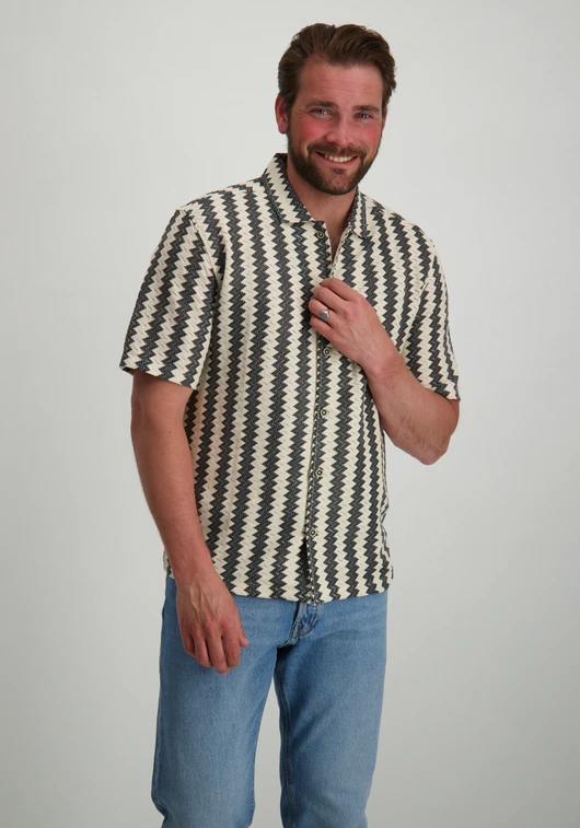 No Excess Shirt Short Sleeve Zig Zag Jacquard 28490488