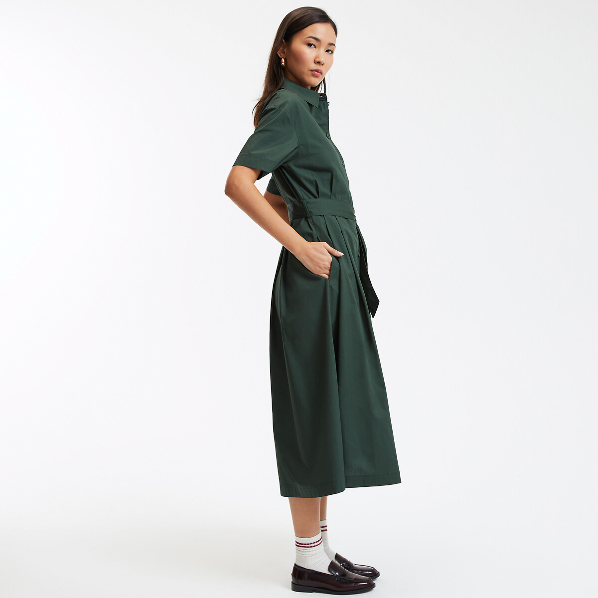 COLEÇÕES LA REDOUTE<br>Lang hemdjurk, strikceintuur