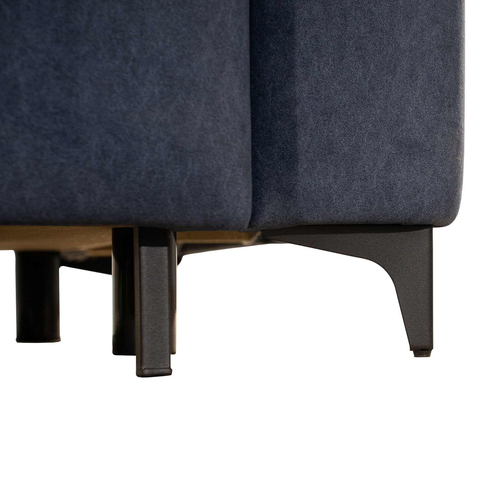 3-Sitzer Sofa - blau-grau - Samt - mit Staukasten