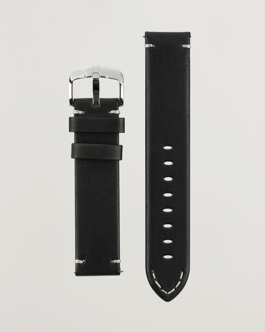 HIRSCH Ranger Retro Leather Watch Strap Black