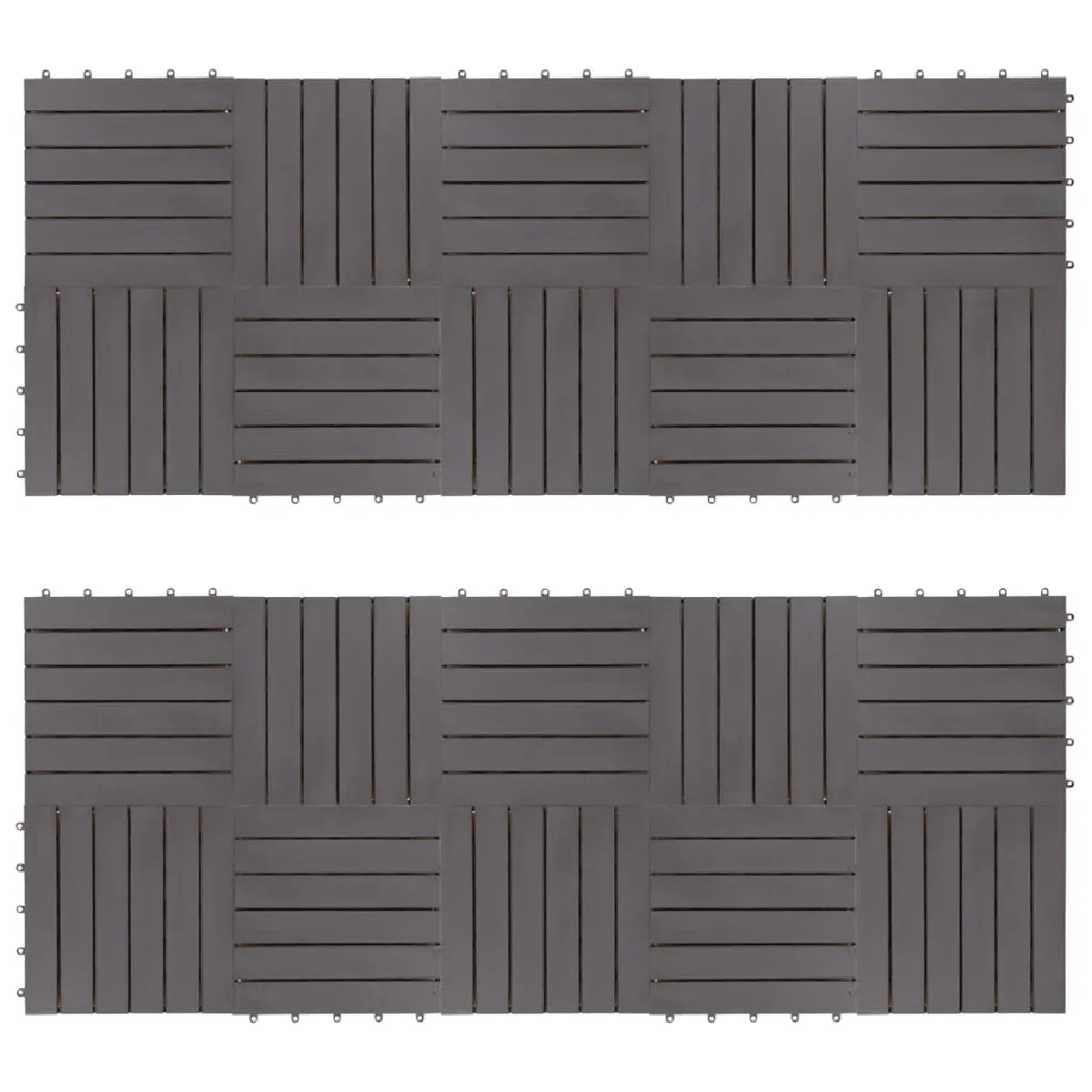 VidaXL Carreaux de Terrasse Acacia - Gris 30x30 cm