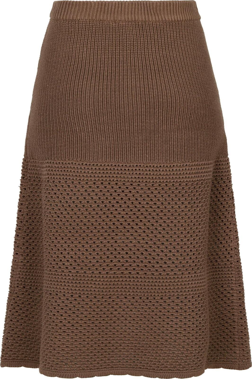 Neo Noir Lyric Crochet Knit Skirt dusty brown