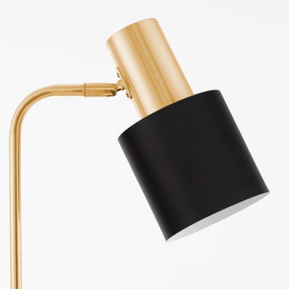 Paz vloerlamp in zwart en goud E27
