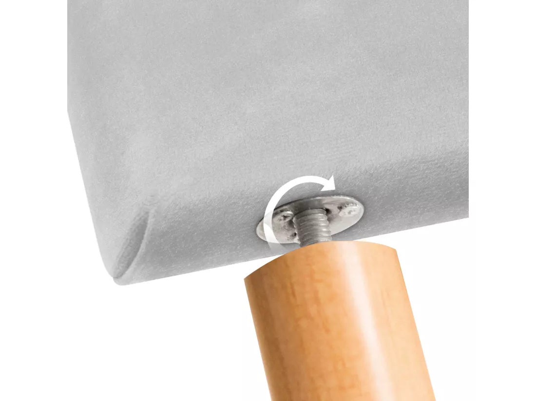 DHOME Tête de Lit Velours Lisse avec Boutons 160x105 avec Pieds de Lit 150/160 - Blanc
