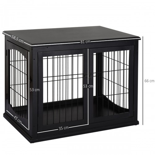 Gaiola de madeira para cães PawHut para uso interno