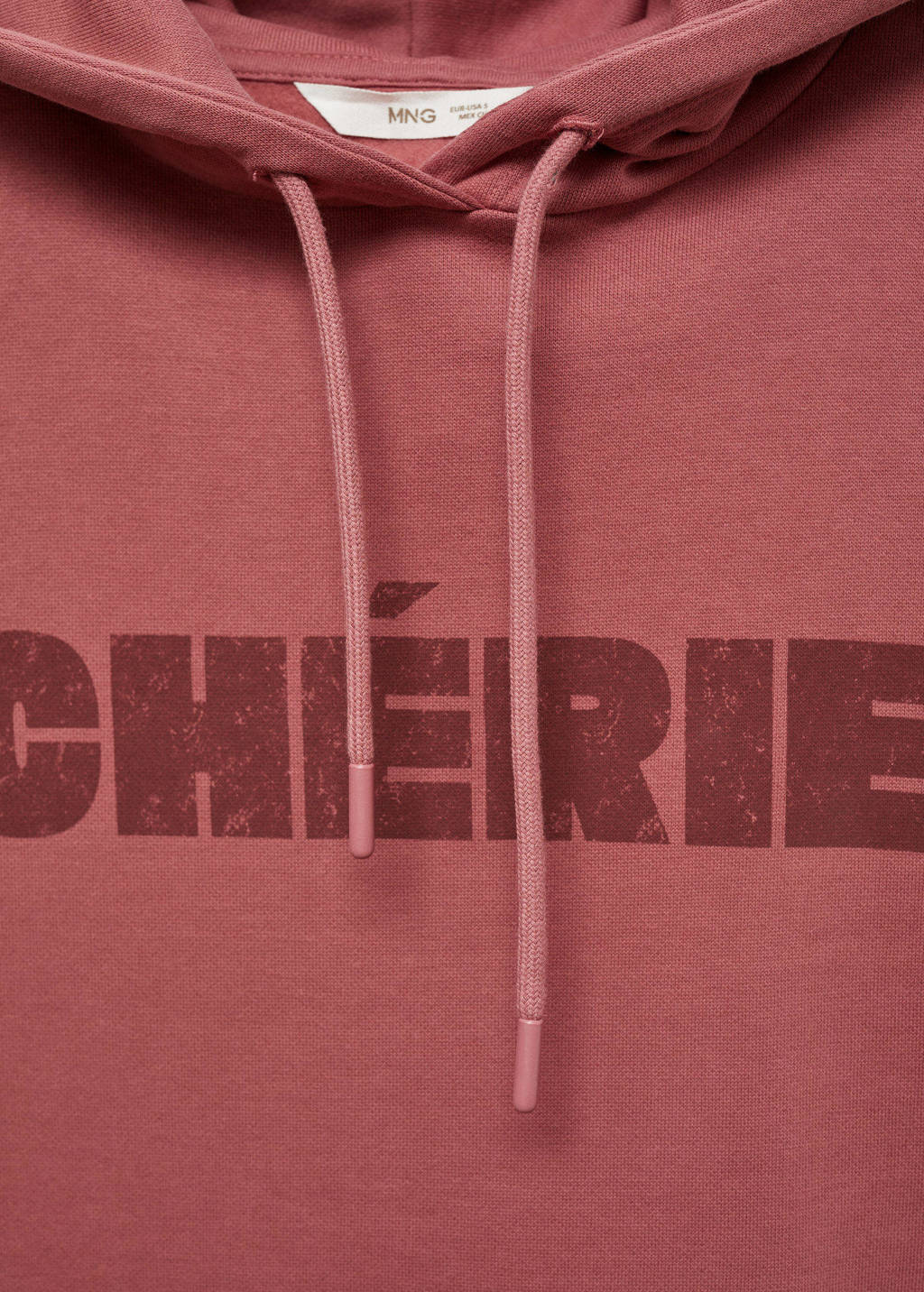 MANGO TEEN hoodie met tekst steenrood