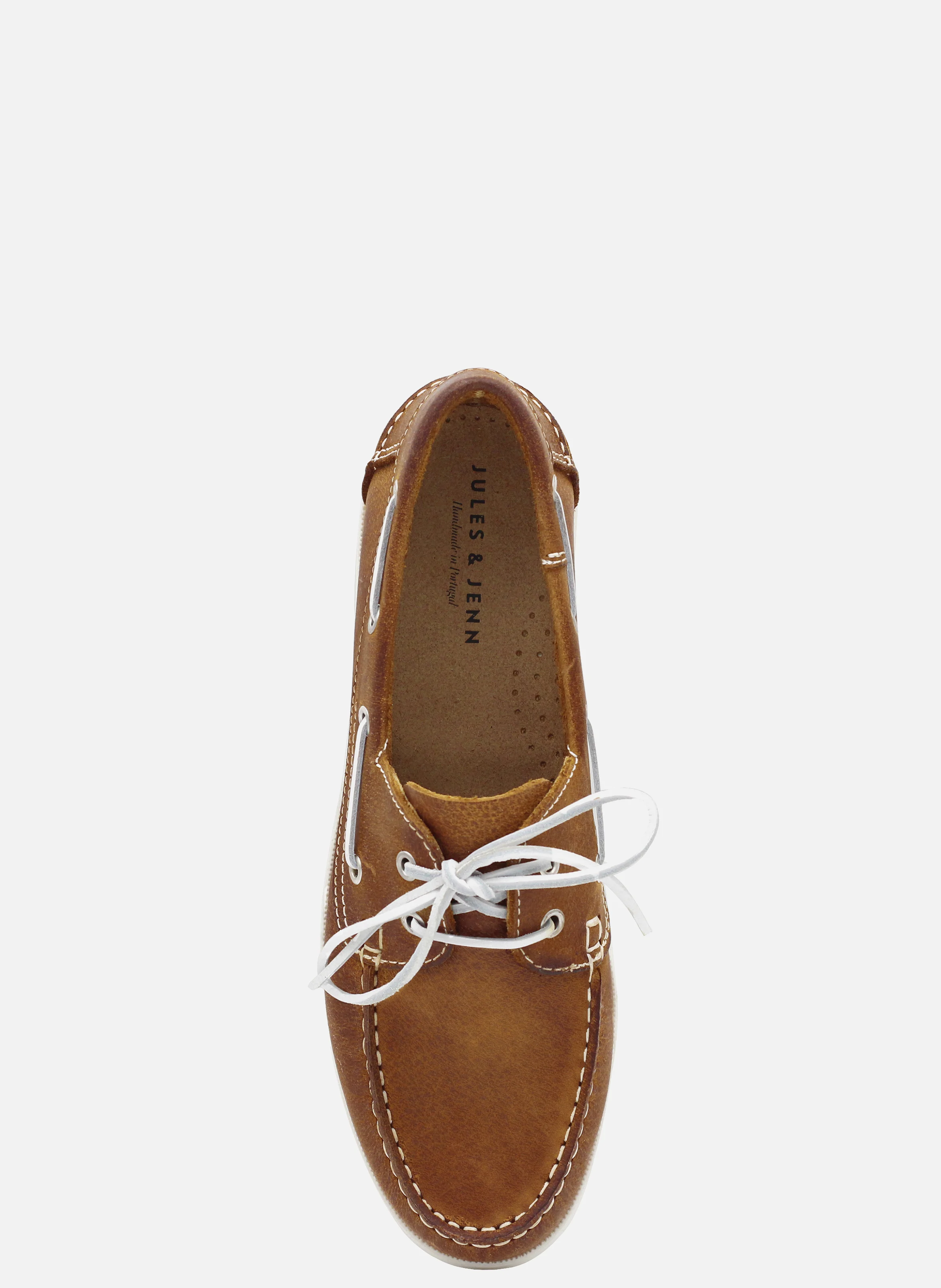 Chaussures bateau cuir mat brossé | Marron