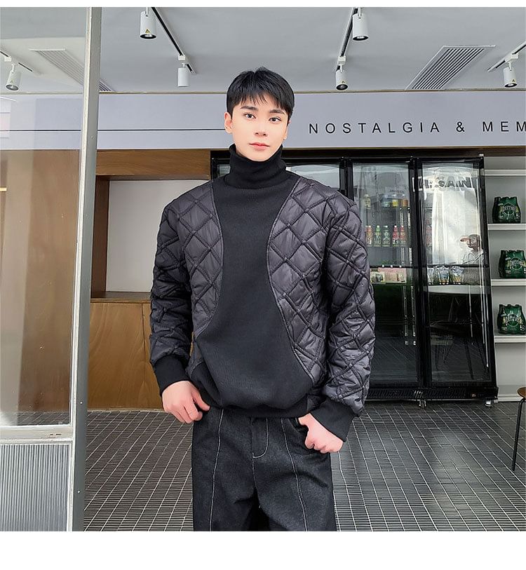 Omozando - Sweatshirt met col en effen gewatteerd paneel