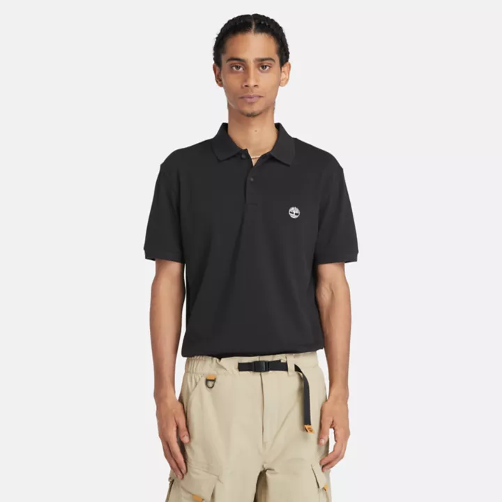 Polo stretch Merrymeeting River pour homme en noir