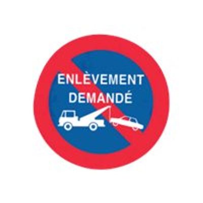 Pickup - Pictogramme rond - Pas de parking-Enlèvement demandé - 300 mm
