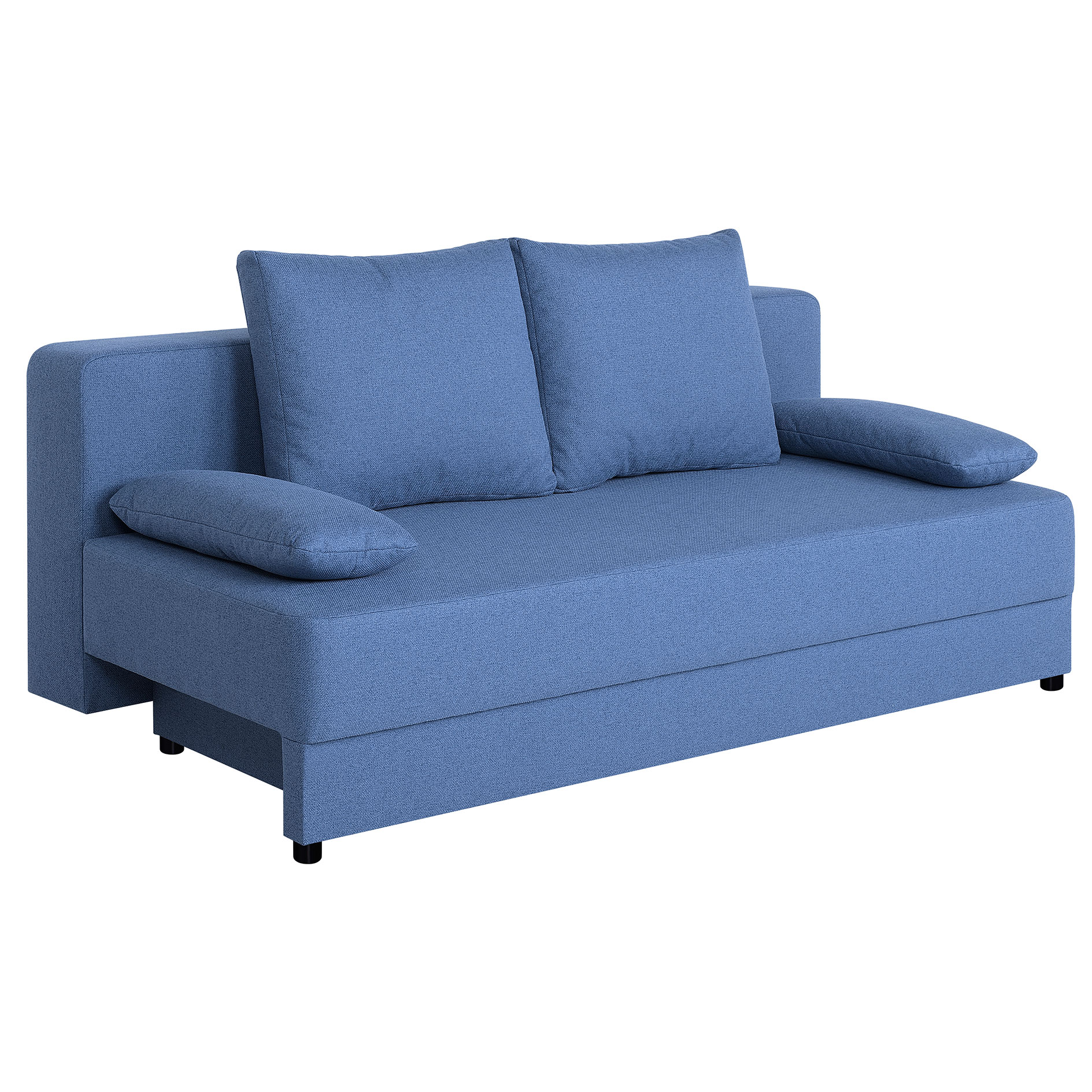 Schlafsofa - blau - mit Staukasten und Liegefunktion - Dauerschläfer