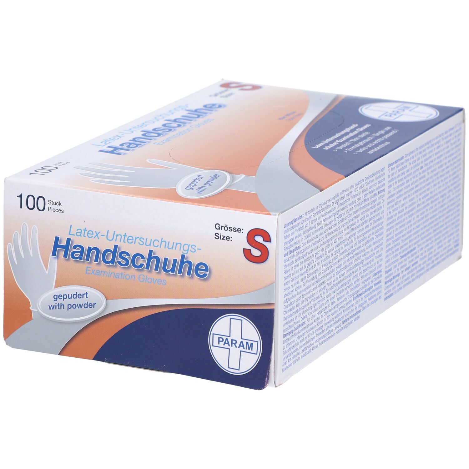 PARAM Einmalhandschuhe Latex Größe S gepudert