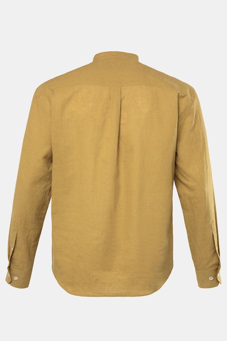 Leinenmix-Hemd, Langarm, Stehkragen, Modern Fit, bis 8 XL