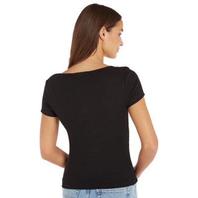 Tee-shirt à manches courtes femme Tjwbyutton Rib TOMMY HILFIGER