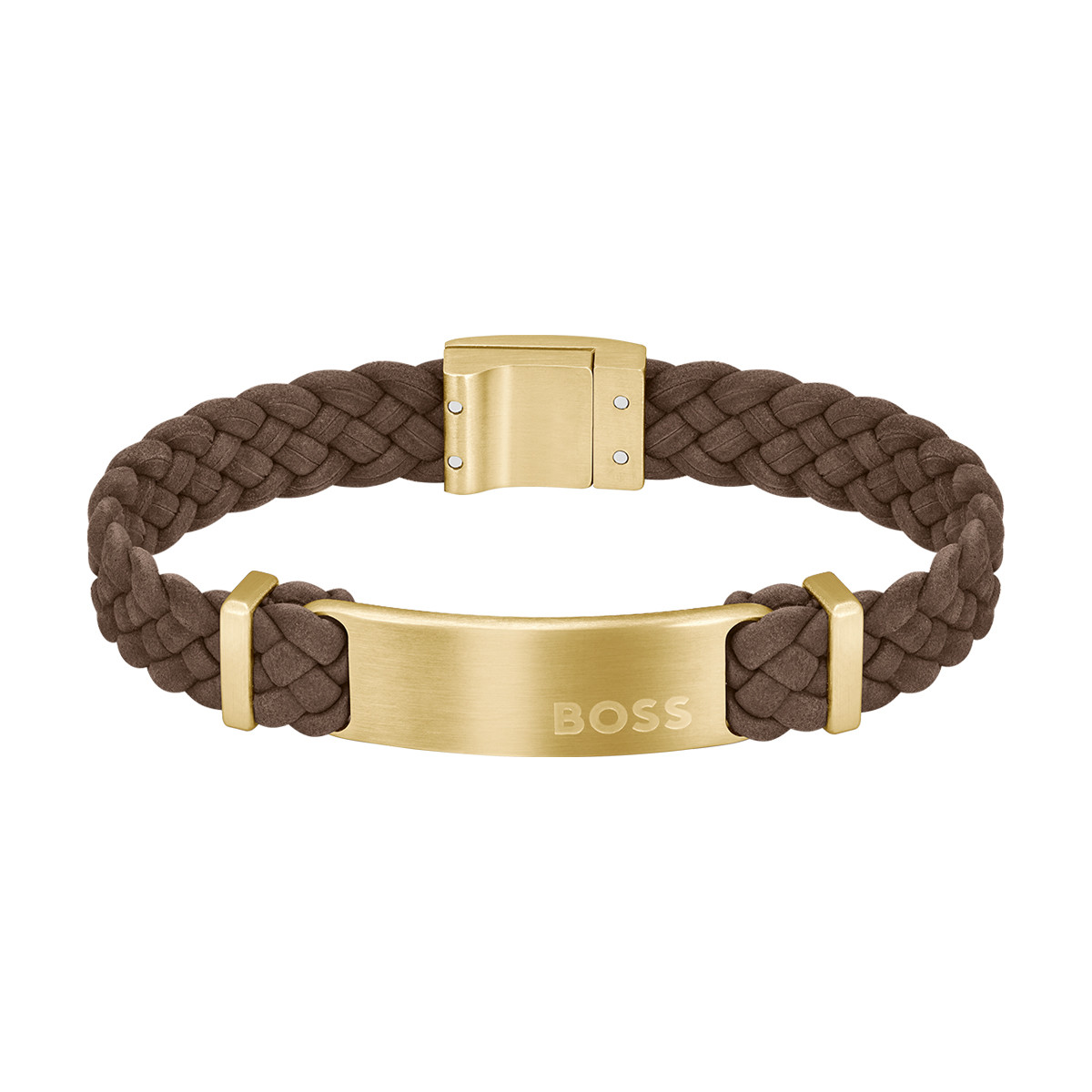 Bracelet BOSS acier marron foncé 17,5 cm