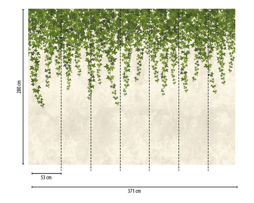 Vliesbehang 38239-1 The Wall Ivy Vines Green 7-delige set 371 x 280 cm