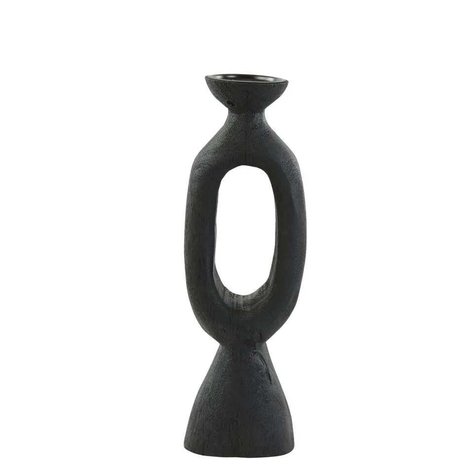 Kandelaar Django - Zwart - 14x12x45cm