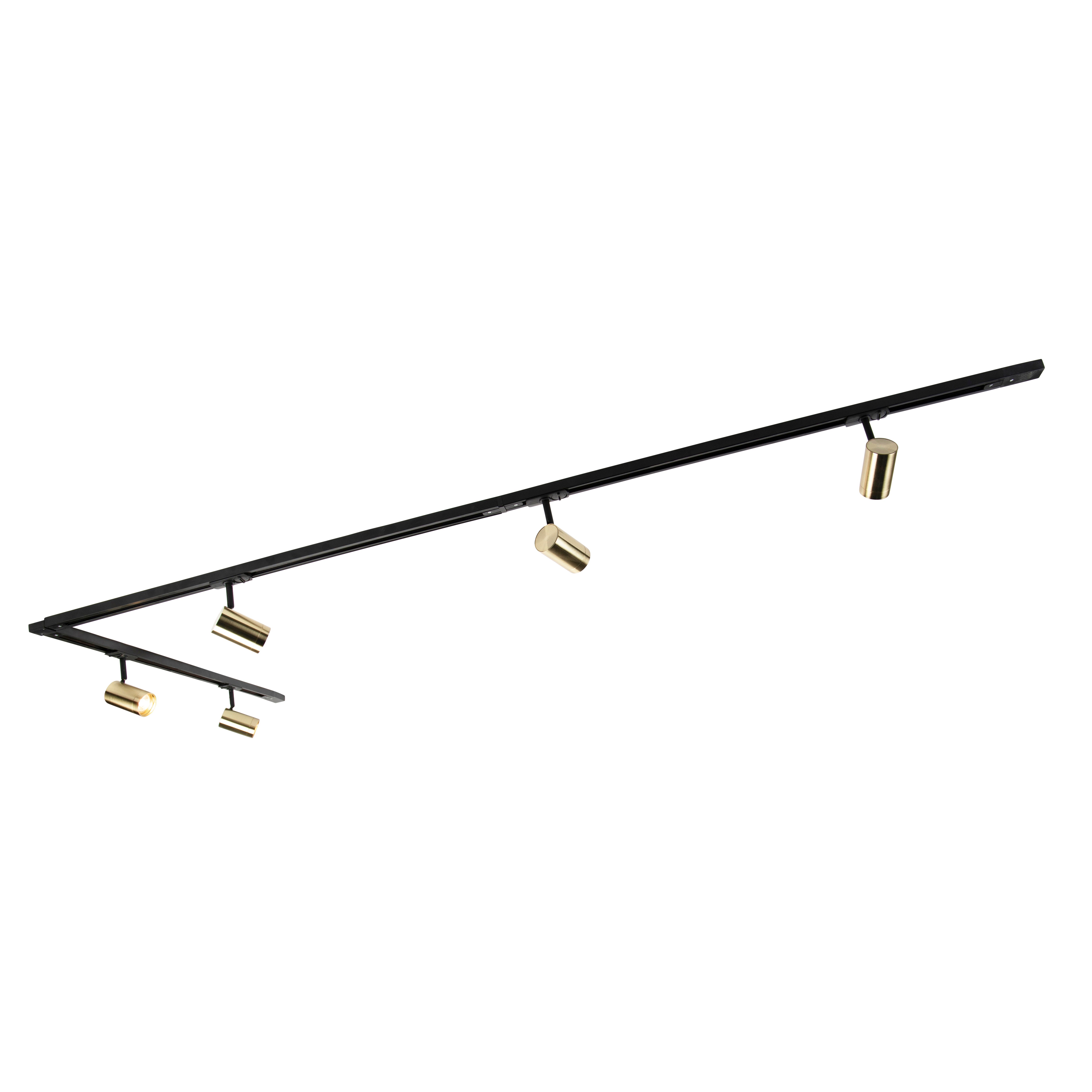 Modern railsysteem met 5 spots goud 1-fase  - Iconic Jeana