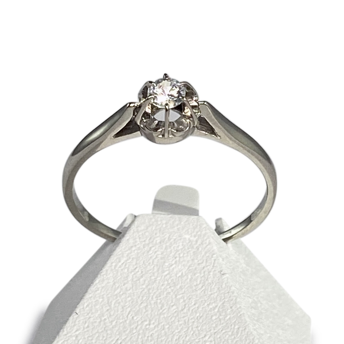 Bague d'occasion or 750 blanc zirconia