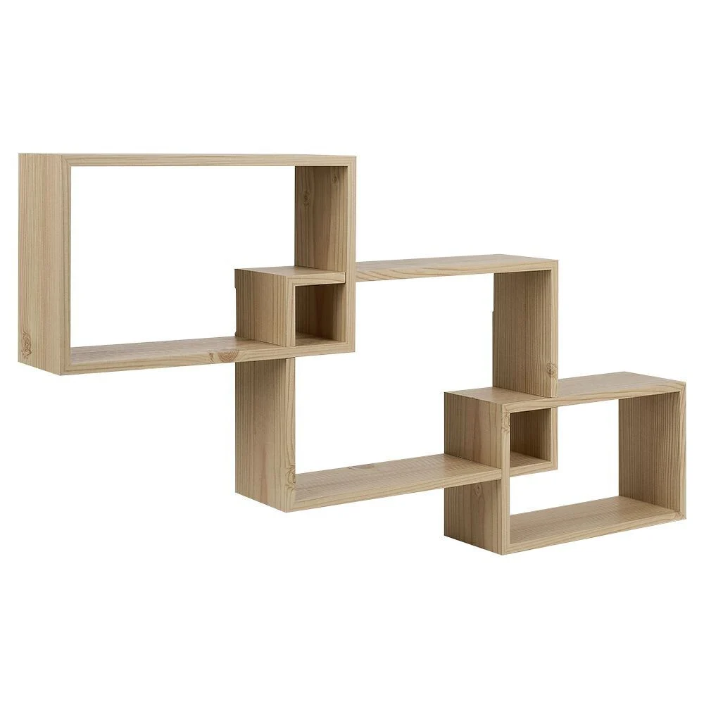 Lot de 3 étagères rectangulaires en bois