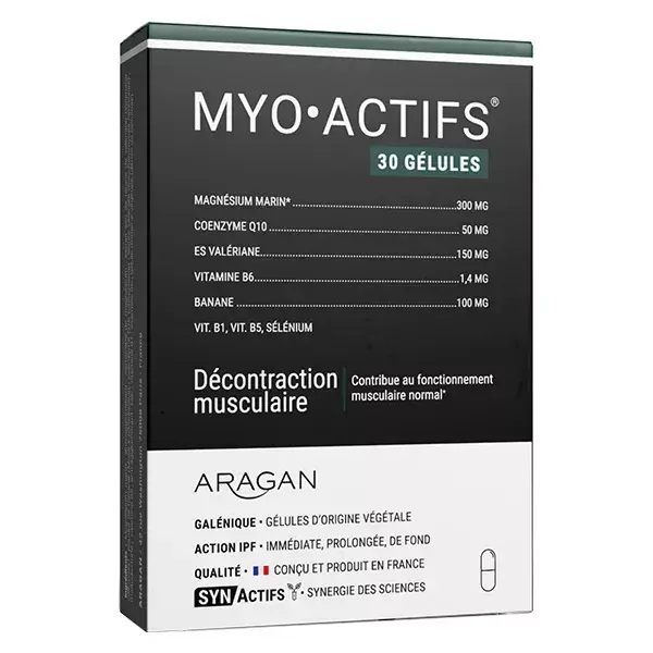 Aragan - Synactifs - Myoactifs® - Relaxamento Muscular - Magnésio - 30 cápsulas
