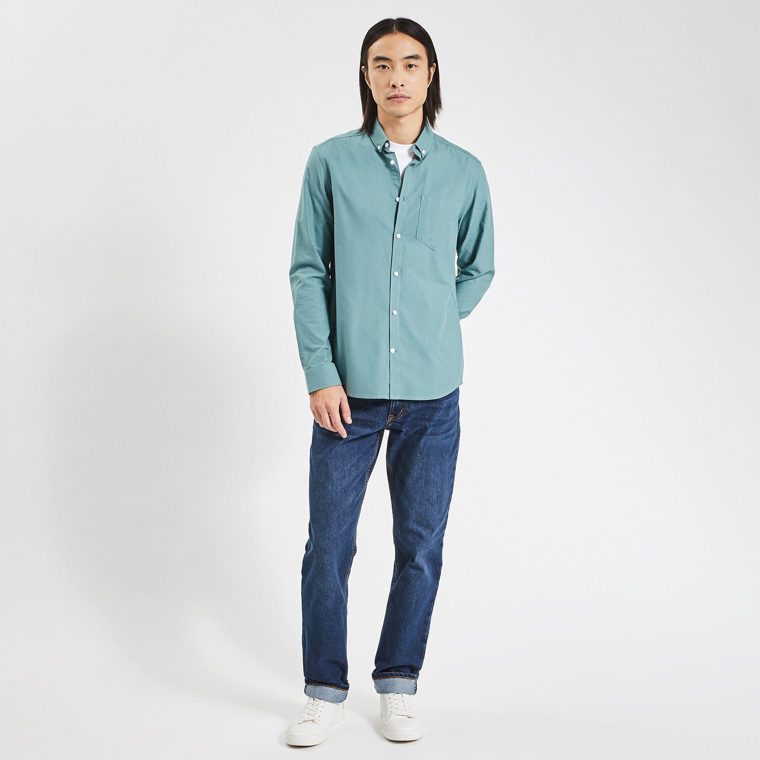 Jean regular en coton et polyester recyclés waterl Bleu