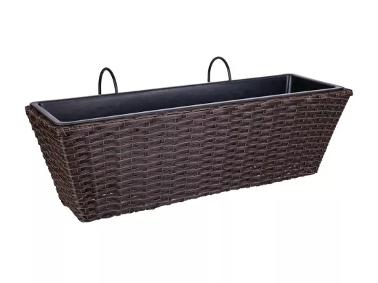 Cache-pot suspendu en rotin marron 61x20/29x19/23h