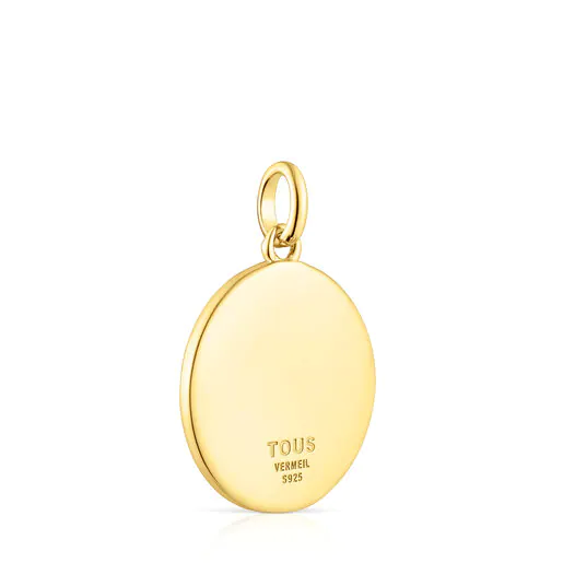 Medalha com banho de ouro 18k sobre prata representando o sol.