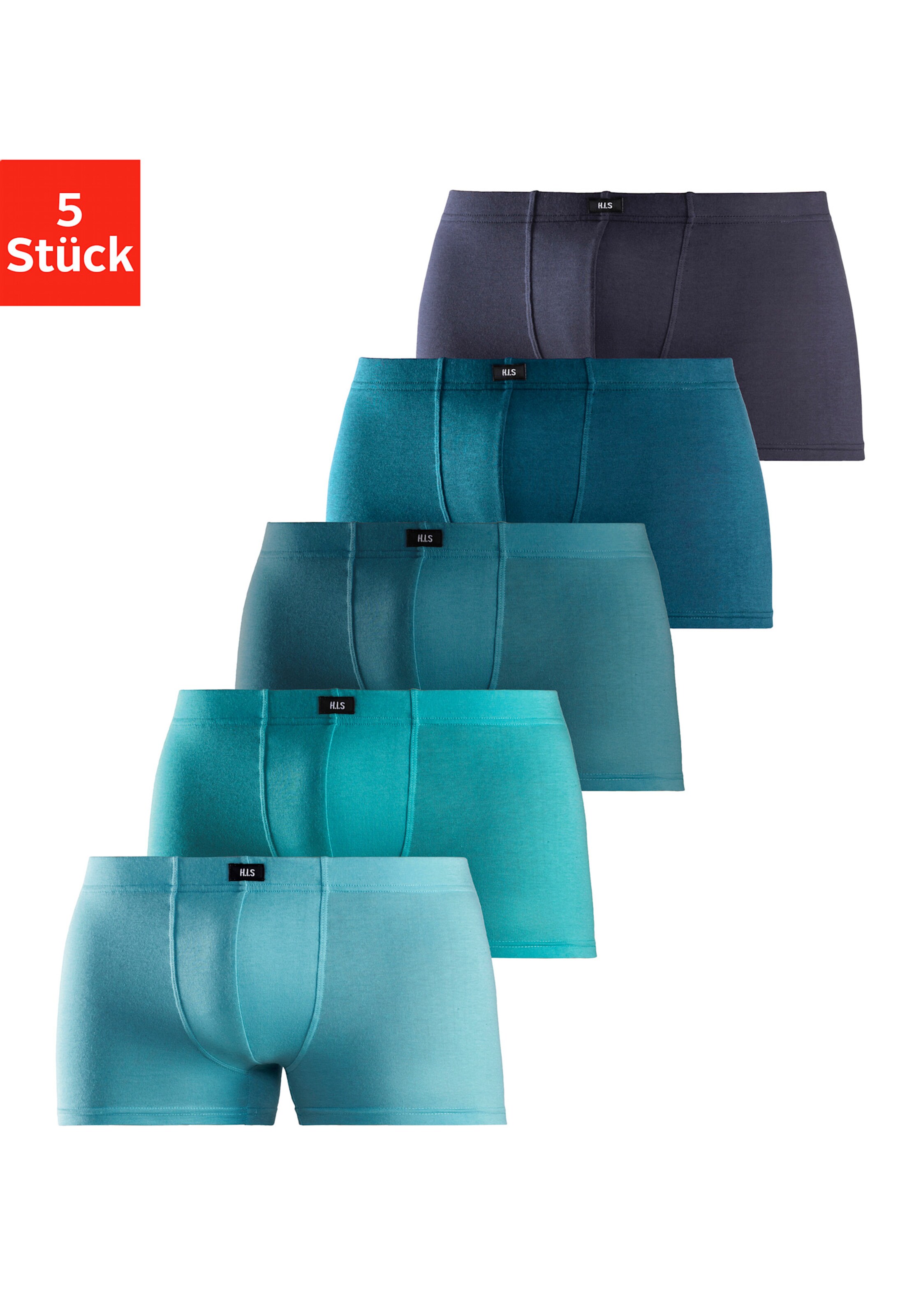 H.I.S Boxer in blau, hellblau, navy, petrol, dunkelpetrol