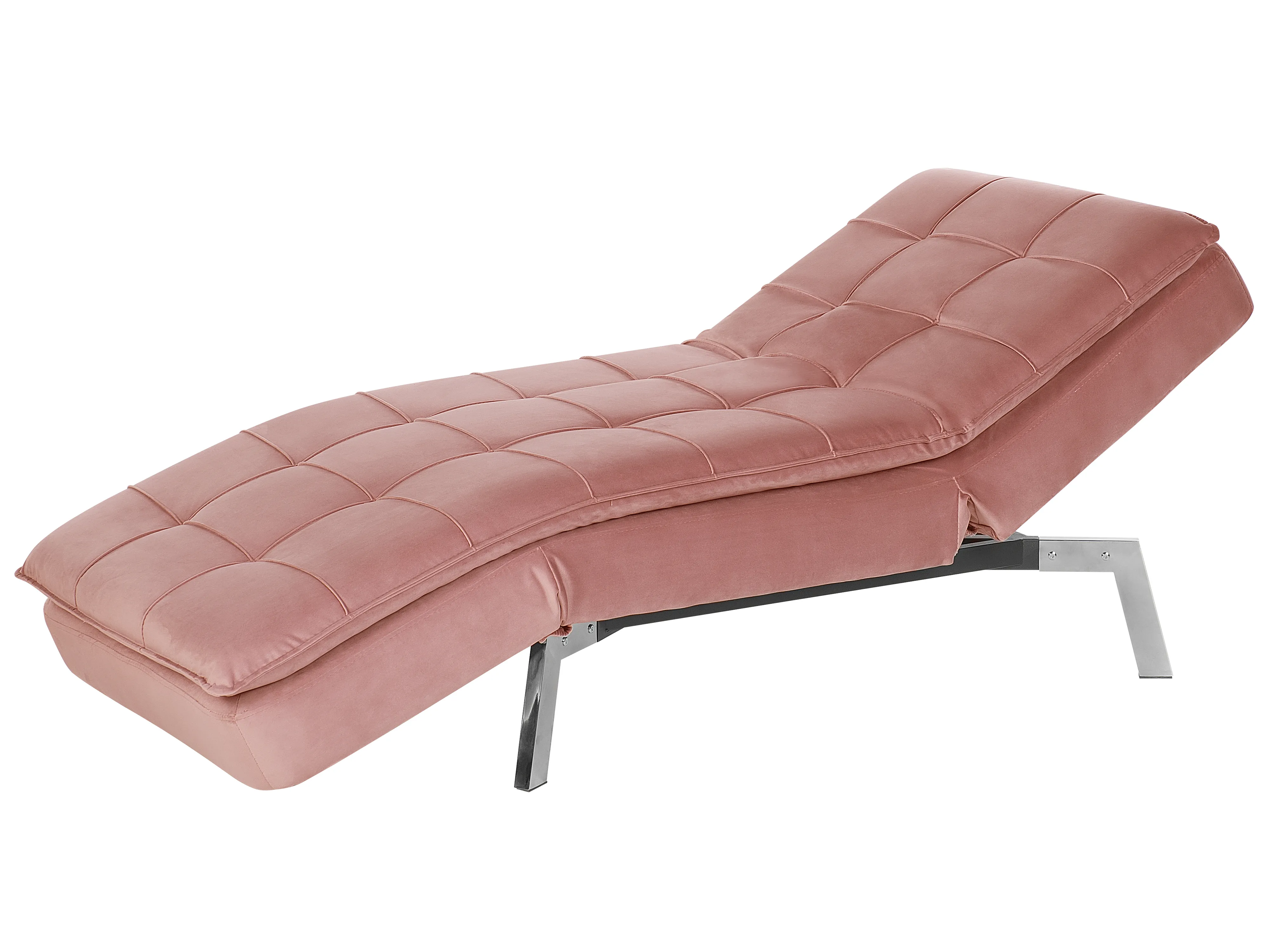 Chaise longue LOIRET Fluweel Roze