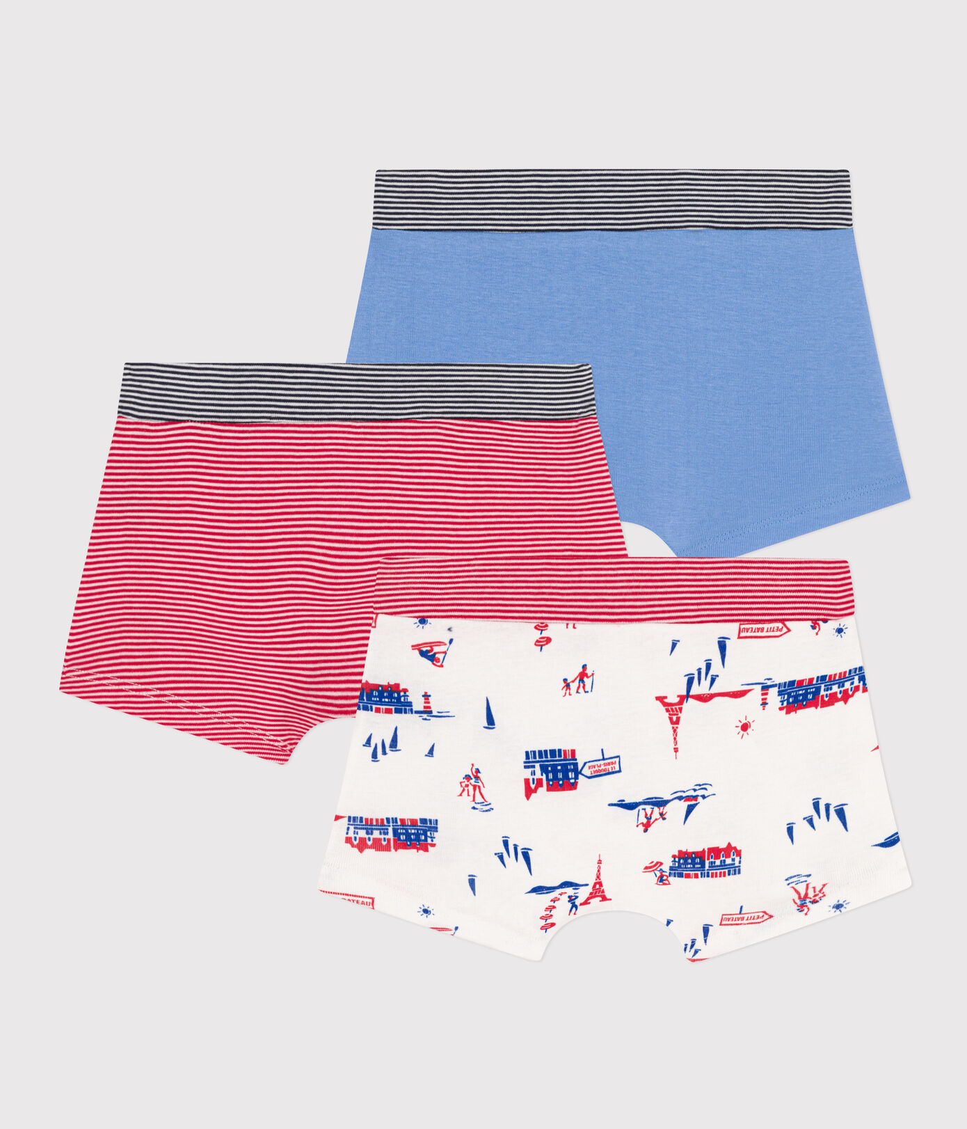 Lot de 3 boxers Paris en coton petit garçon