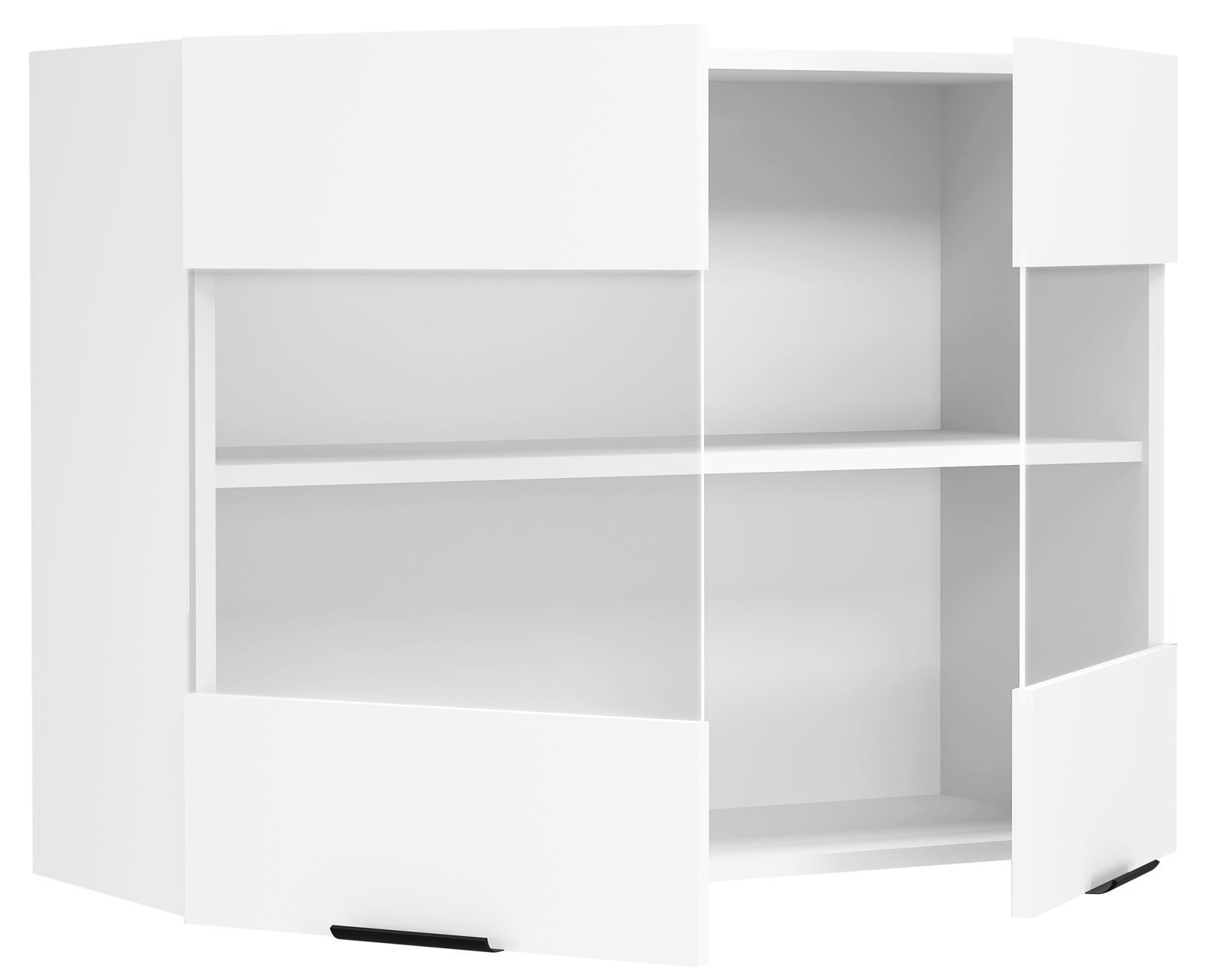 Hängeschrank FASOLA - weiß - mit Glaseinsatz - 80 cm