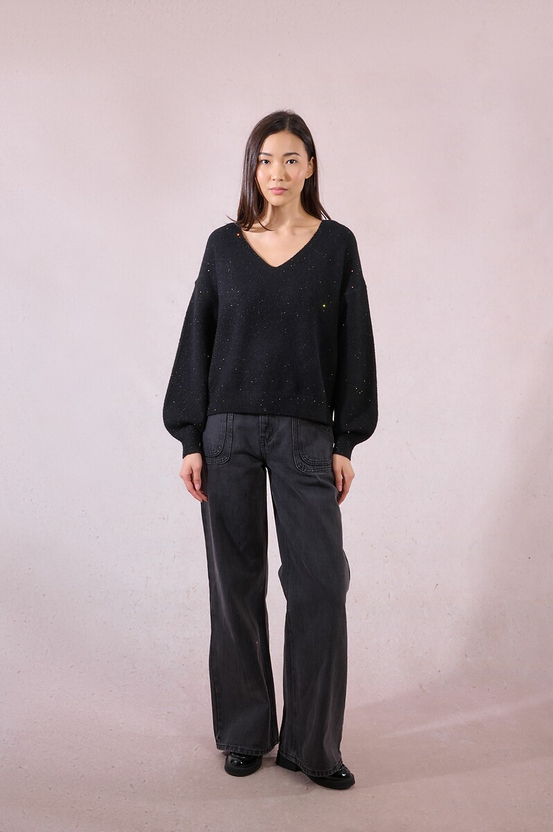MOLLY BRACKEN<br>Suéter oversized com lantejoulas