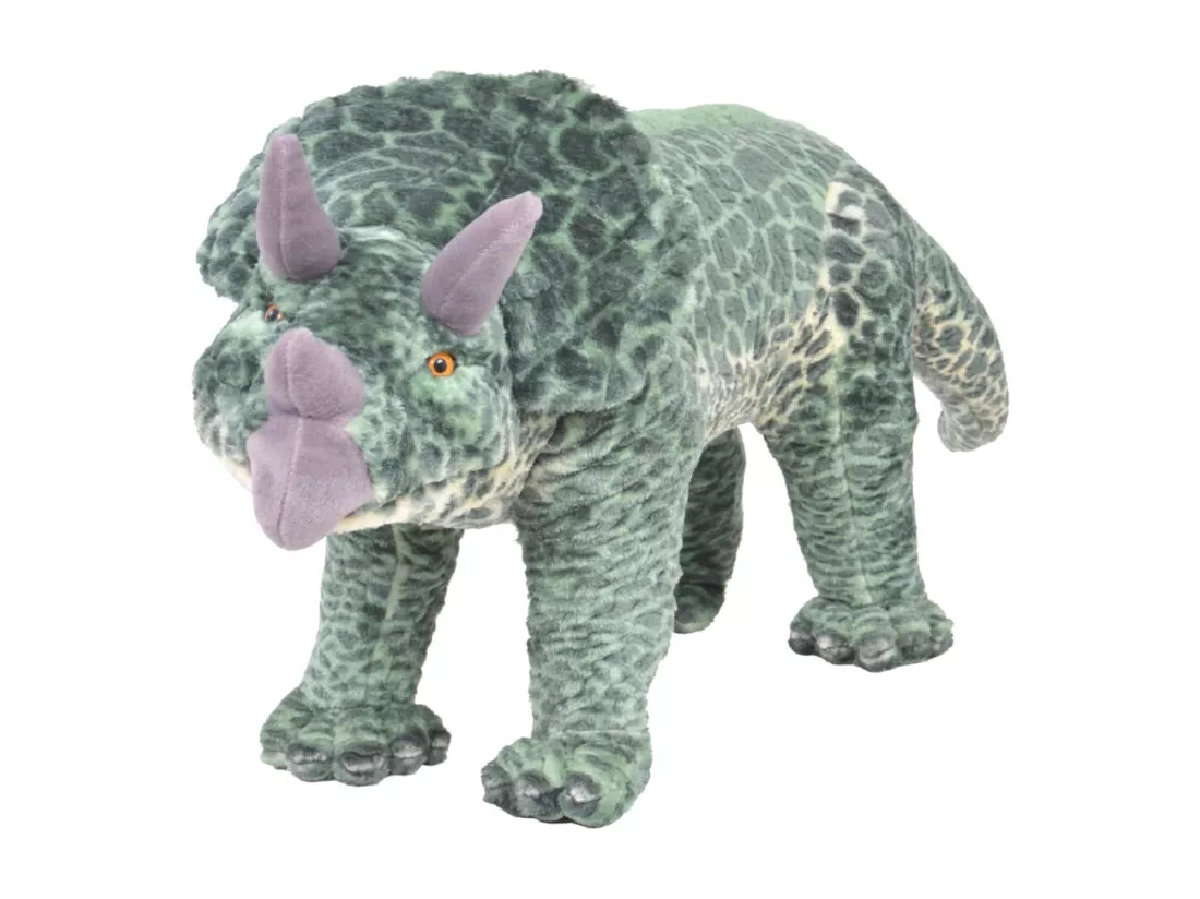 vidaXL Jouet en peluche Dinosaure Tricératops Vert XXL