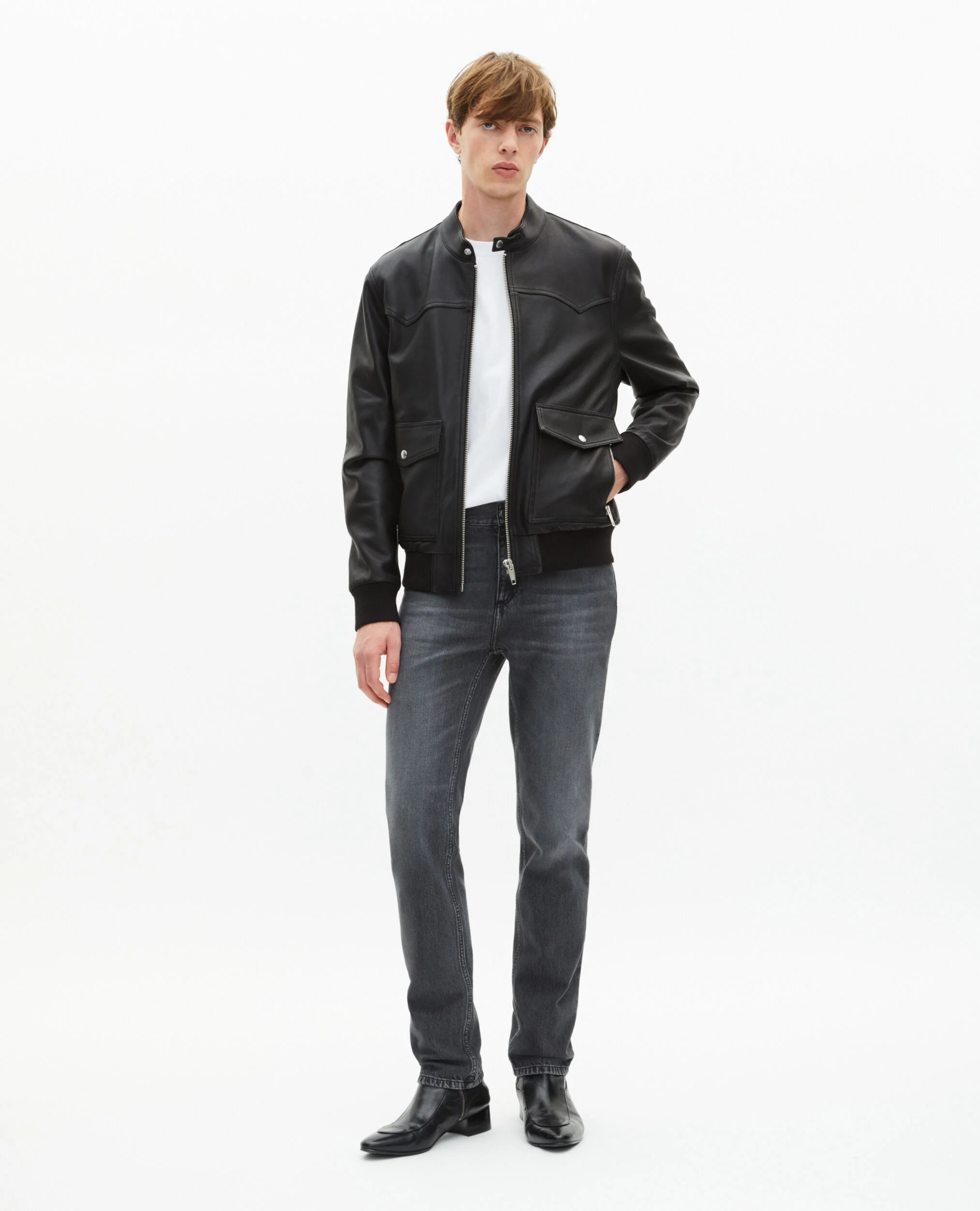 Blouson en cuir noir