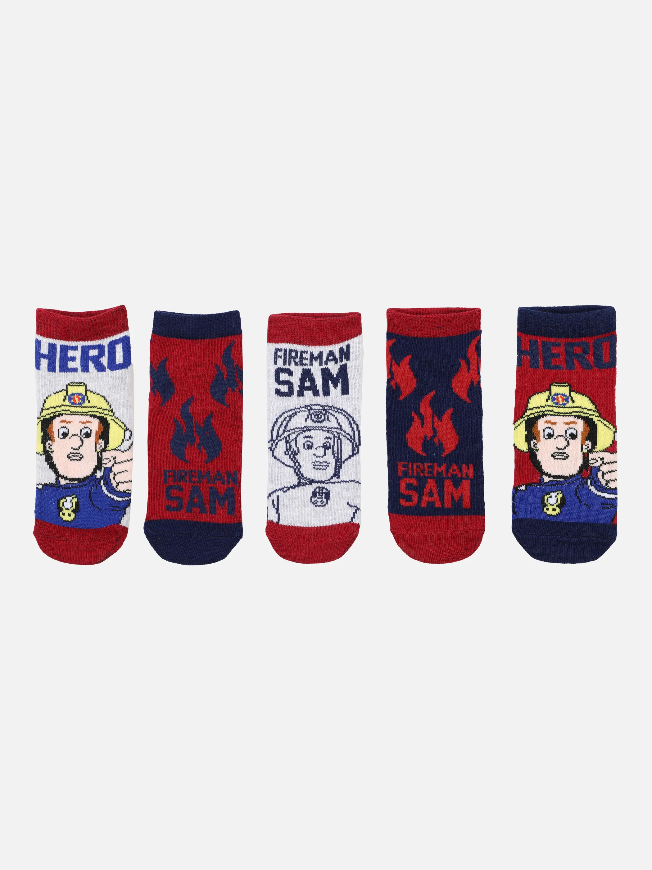 Jungen Socken im 5er Pack mit Feuerwehr Sam Motiven