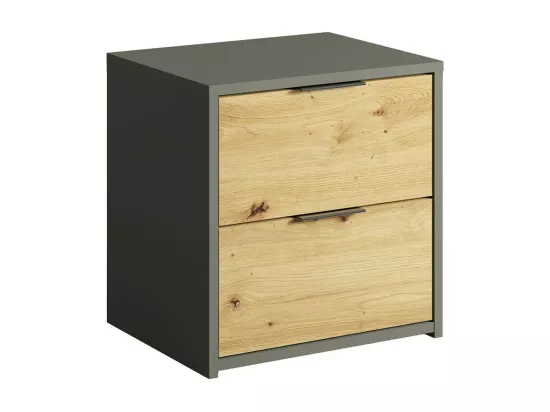 Chambre compléte design IZO : Armoire, lit 160x200, commode, chevets, chêne/gris anthracite