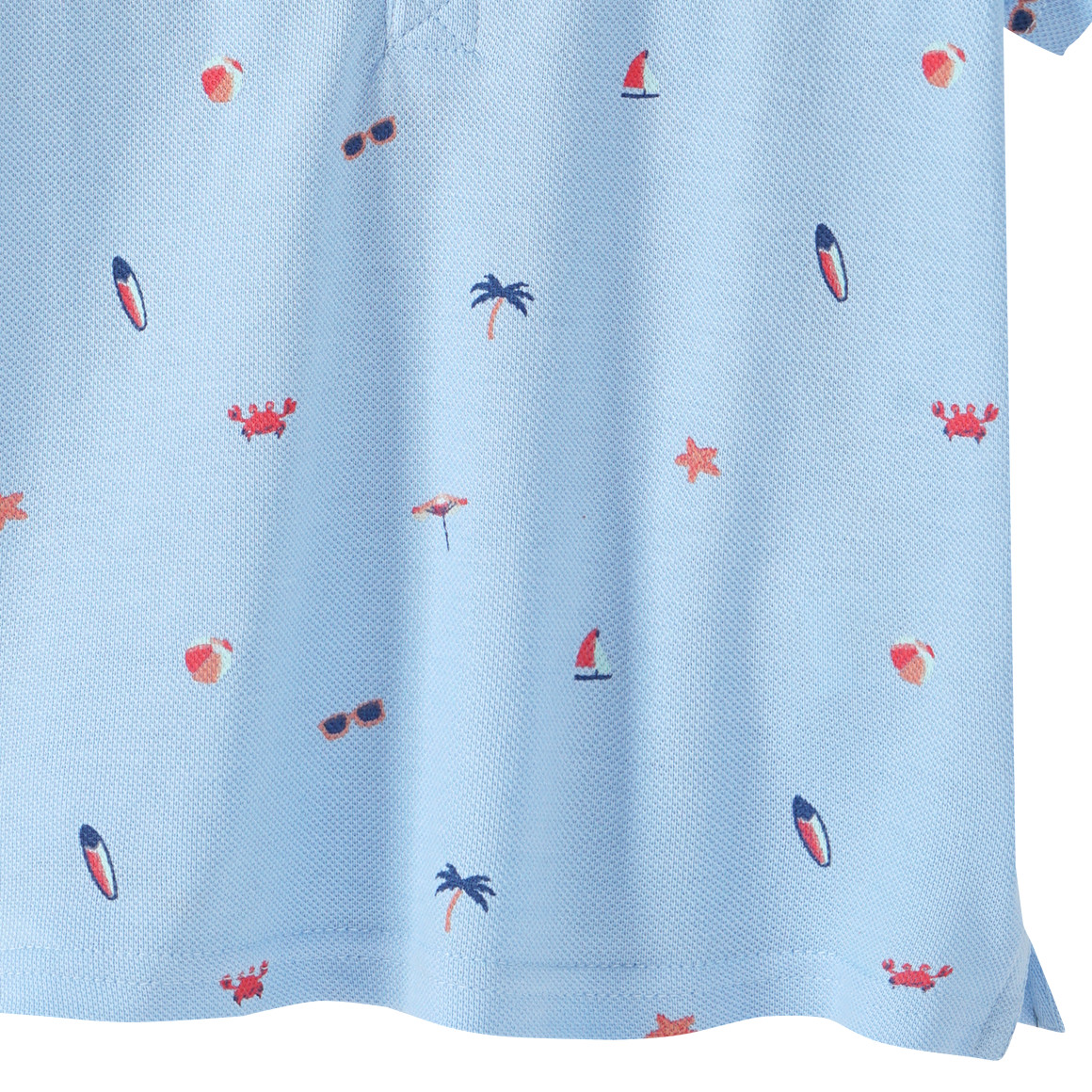 Topomini Baby Poloshirt mit Allover-Print hellblau