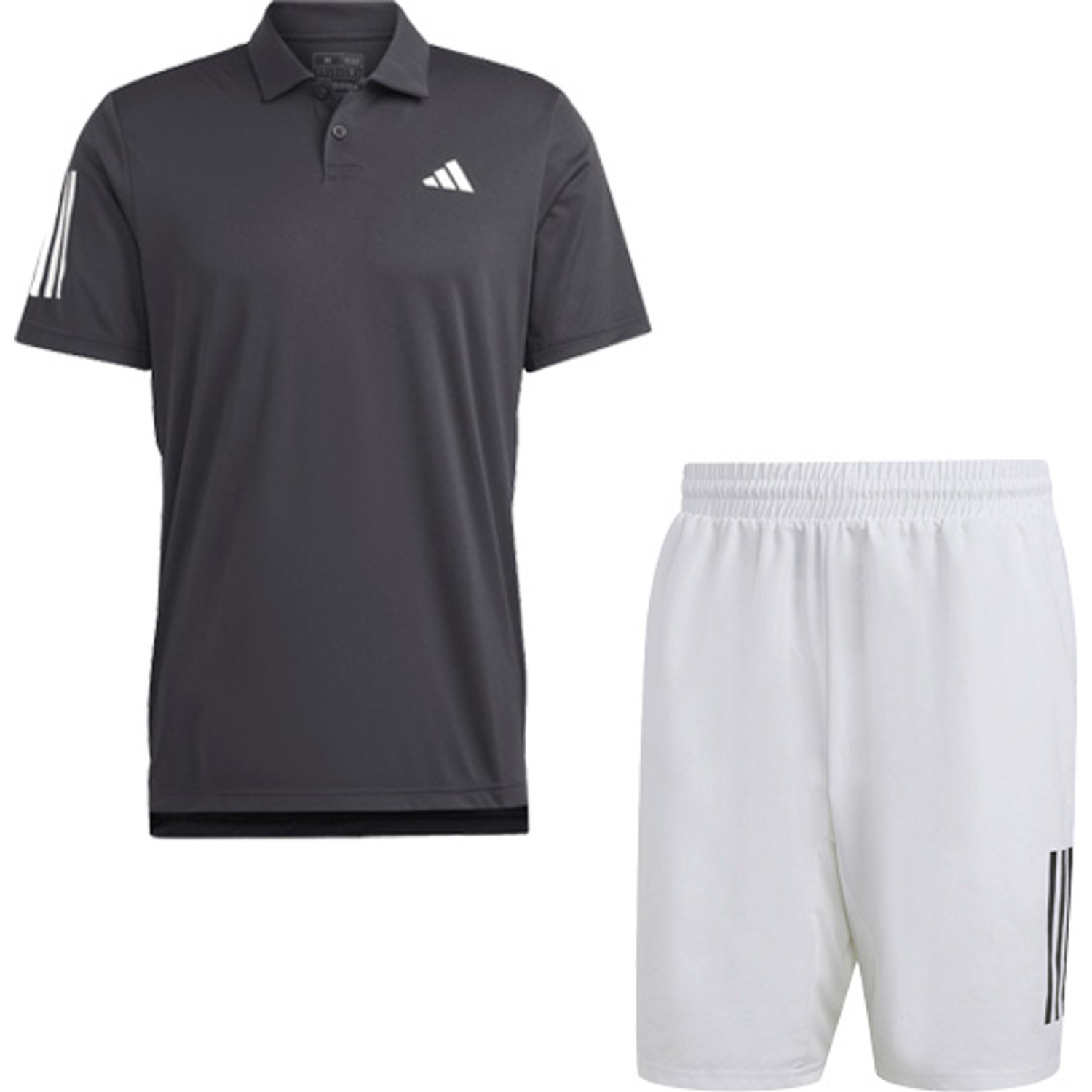 adidas Club 3 Striped Polo 7 Inch Set Heren